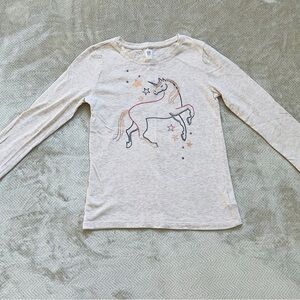 GAP Beige Unicorn Long Sleeve Tee